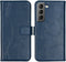 Selencia Galaxy S22 - Echt Lederen Bookcase - Ruimte voor 3 pasjes - Blauw