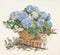 Thea Gouverneur - Borduurpakket met telpatroon - 2046A - Voorgesorteerde DMC Garens - Blauwe Hortensia - Aida - 44 cm x 39 cm - DIY Kit