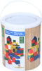 Marionette Wooden Toys Houten Speelgoed-Blokken - vanaf 2 Jaar - 100 Stuks - in Opbergton - Rood-Geel-Groen-Blauw