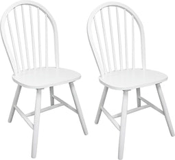 vidaXL - Eetkamerstoelen - 2 - st - massief - rubberwood - wit