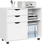 WOLTU ASK13ws rollcontainer - mobiel ladeblok voor kantoor - 3 lades - wit - 80 x 69,5 x 39,5 cm