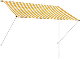 vidaXL - Luifel - uittrekbaar - 200x150 - cm - geel - en - wit
