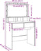 vidaXL - Kaptafel - met - LED - 80x41x134,5 - cm - betongrijs