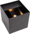 Lucide BOXX - Wandlamp LED Dimb. 2x3W 2700K IP54 Zwart (1 stuk)