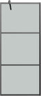 vidaXL - Inloopdouchewand - 90x195 - cm - donker - ESG-glas - zwart