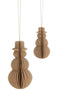 J-Line Hanger Sneeuwman Papier Beige Large - 3 stuks
