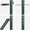vidaXL - Hekpalen - 7 - stuks - Groen - Ø32 - mm - 170 - cm - Gehotend - Staal