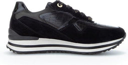 Gabor 76.524.97 - Dames Sneakers - Suède - H-leest - Zwart - Maat 39
