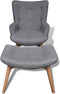 vidaXL Fauteuil met voetenbankje grijs stof