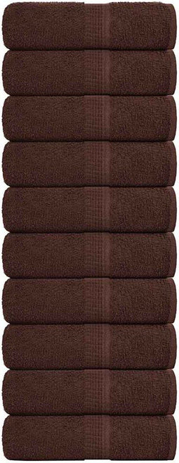 vidaXL - Gastendoekjes - 10 - st - 30x50 - cm - 360 - g/m² - 100% - katoen - bruin