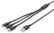 Digitus AK-300160-010-S - 3-in-1 USB-laadkabel - 1 m - Zwart