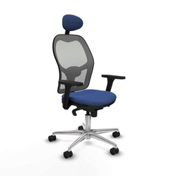 Piqueras y Crespo 3D086N1 - Bureaustoel - Verstelbare hoogte met hoofdsteun - Marineblauw