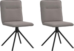vidaXL - Eetkamerstoelen - draaibaar - 2 - st - stof - taupe