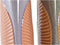 Vaas DKD Home Decor Bruin Oranje Keramiek 18 x 18 x 39 cm Blad van een plant (2 Stuks)