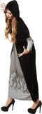 Dressforfun Machtige Tovenares XXL - Verkleedkostuum Halloween - Lange jurk met geesten en cape - Zwart