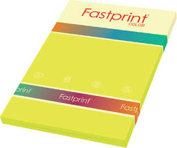 Kopieerpapier fastprint-100 a4 120gr zwavelgeel | Pak a 100 vel | 10 stuks