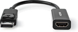 Nedis DisplayPort-Kabel - DisplayPort Male - HDMI Output - 4K@30Hz - Vernikkeld - 0.20 m - Rond - PVC - Zwart - Label