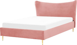 CHALEIX - Tweepersoonsbed - Roze - 160 x 200 cm - Fluweel
