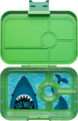 Yumbox Tapas XL - lekvrije Bento box lunchbox - 4 vakken - Jurassic Green / Shark tray