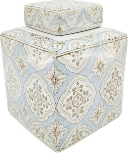 Vaas DKD Home Decor 15,5 x 15,5 x 21,5 cm Porselein Beige Blauw Arabisch
