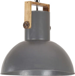 vidaXL Hanglamp industrieel rond 25 W E27 52 cm mangohout grijs