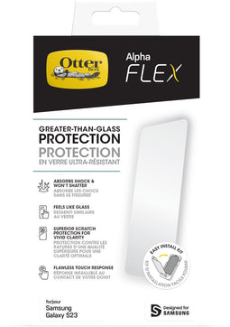 Otterbox Galaxy S23 - Alpha Flex-screenprotector - Ultrasterk breukvast gehard glas - Antimicrobiële bescherming