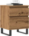 vidaXL - Nachtkastje - 40x35x50 - cm - bewerkt - hout - artisanaal - eikenkleur