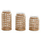 Set van 3 Vazen Home ESPRIT Natuurlijk Kristal 11 x 11 x 21 cm (3 Onderdelen)