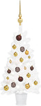 vidaXL - Kunstkerstboom - met - verlichting - en - kerstballen - 90 - cm - wit