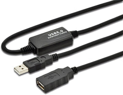 Digitus DA-73100-1 - USB 2.0 verlengkabel 10 m - 480 Mbps - Zwart
