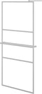 vidaXL - Inloopdouchewand - met - schap - 80x195 - cm - ESG-glas - aluminium - chroom