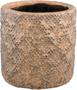 PTMD Melton Bloempot - 20 x 20 x 20 cm - Keramiek - Bruin