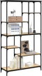vidaXL - Boekenrek - 99x35,5x176 - cm - bewerkt - hout - en - staal - sonoma - eiken