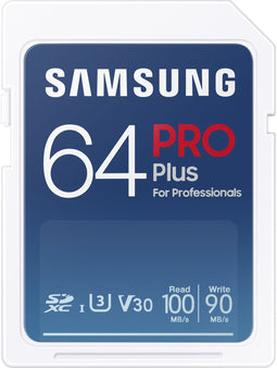 Samsung PRO Plus - SDXC 64GB - UHS-I U3 - 100MB/s lees 90MB/s schrijf