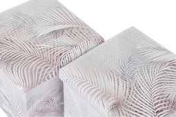 Multi-functionele Kist DKD Home Decor Opvouwbaar PU Tropisch (2 Stuks) (34 x 34 x 34 cm)