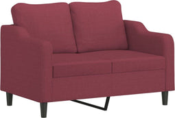 vidaXL - Tweezitsbank - 120 - cm - stof - wijnrood