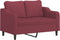 vidaXL - Tweezitsbank - 120 - cm - stof - wijnrood