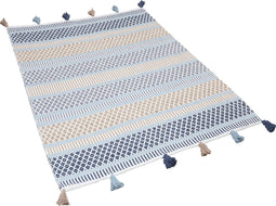 MARMARA - Laagpolig vloerkleed - Blauw - 160 x 230 cm - Katoen