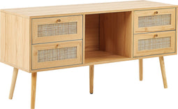 PEROTE - TV-meubel - Lichte houtkleur - Rotan