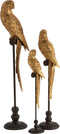 J-Line figuur Papegaai Stok - polyresin - goud/bruin - medum