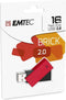 Emtec C350 Brick - USB 2.0 - 16GB - Rood