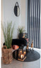 House Nordic - Trapani spiegel met kunstleren band zwart 38cm
