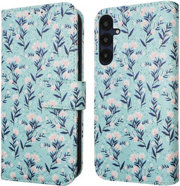 imoshion Hoesje Geschikt voor Samsung Galaxy A55 Hoesje Met Pasjeshouder - imoshion Design Bookcase smartphone - Blauw / Blue Flowers
