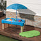 Step2 Cascading Cove Zand & Watertafel - Met Deksel, Parasol & 6 Accessoires - Activiteitentafel / Zandtafel met deksel voor de tuin / buiten - Waterspeelgoed voor kinderen