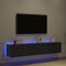vidaXL - TV - Wandkasten - met - LED-verlichting - 2 - stuks - Zwart - Eiken - 80x35x31 - cm
