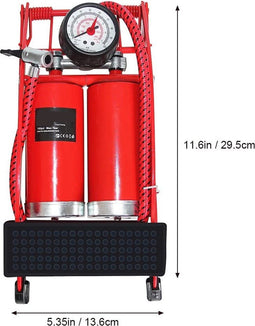 voetpomp, draagbare dubbele cilinder vloerfietspomp met nauwkeurige manometer en slimme kleppen, 100PSI luchtpomp voor fietsen, motorfietsen, auto's, ballen en andere springkussens
