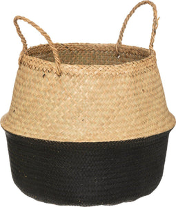 Atmosphera Danilo rieten opbergmand zwart- Bloempot - Zeegras