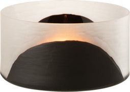 J-Line windlicht Circulo Plat - glas - zwart - transparant