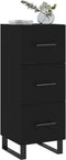 vidaXL - Dressoir - 34,5x34x90 - cm - bewerkt - hout - zwart