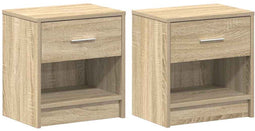 vidaXL - Nachtkastjes - 2 - st - met - lade - 39x28x41 - cm - sonoma - eikenkleurig